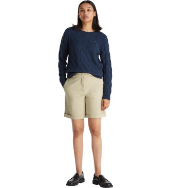 Tommy Hilfiger para mujer. WW0WW43586 Jersey Soft marino (M), Casual, Sostenible, Lana reciclada