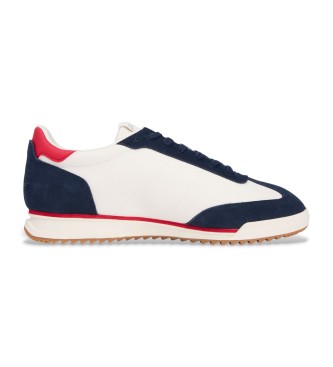 Tommy Jeans para hombre. EM0EM01619 Zapatillas de Piel Retro Runner blanco (46), Plano, Cordones, Casual
