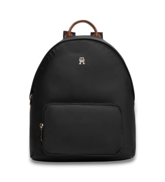 Tommy Hilfiger för kvinnor. AW0AW17939 Svart ryggsäck med monogram (OSFA), Casual, Nylon