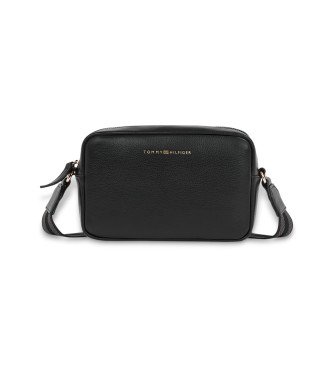 Tommy Hilfiger para mujer. AW0AW17689 Bolso con bandolera tejida negro (OSFA), Casual, Poliuretano