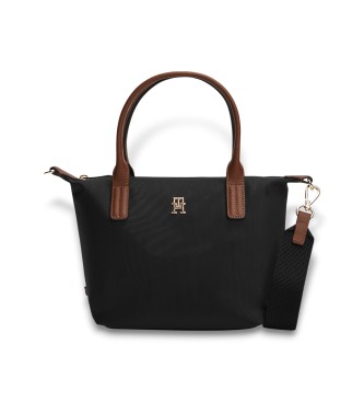 Tommy Hilfiger para mujer. AW0AW17709 Bolso tote con bandolera tejida negro (OSFA), Casual, Nylon