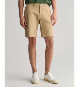 Gant Para Hombre. 205067 Shorts Slim Fit De Sarga Beige (40), Casual, AlgodóN-image