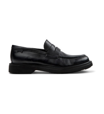 Camper para hombre. K101001-001 Mocasines de piel Loafers Norman negro (42), Plano, Ante, Ninguno, Casual