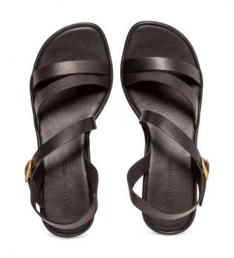 El Naturalista para mujer. 2N8521101005_001 Sandalias de Piel N852 Gaia negro (39), 3 a 5cm, Hebilla, Casual