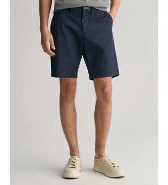 Shorts Slim Fit de sarga marino (32), Casual, Algodón