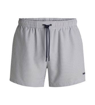 BOSS für Herren. 50540042 Marineblauer gestreifter Badeanzug aus Hirsaka-Stoff (XXL), Strandbekleidung, Recyceltes Polyester, Nachhaltig