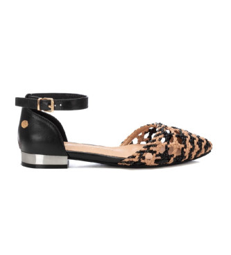 Xtivoor vrouwen. 14393701-NUDE Ballerina's 143937 bruin (36), Plat, Gesp, Casual, Dierenprint