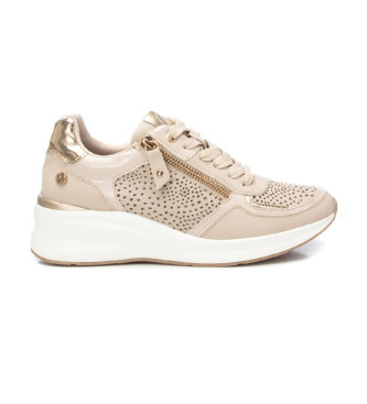 Xtivoor vrouwen. 14371201-BEIGE Sportschoenen 143712 beige (37), 3 tot 5 cm, Veters, Ritssluiting, Casual