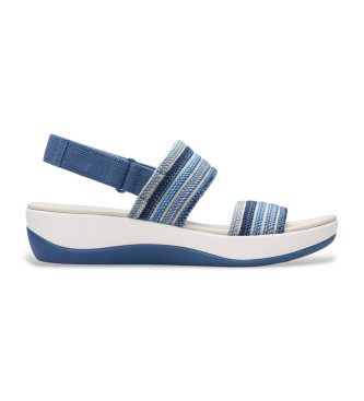 Clarks para mujer. 26177186 Sandalias Arla Stroll azul, blanco (35.5), Tela, 3 a 5cm, Velcro, Casual