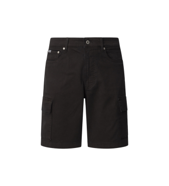 Pepe Jeans para hombre. PM801177 Bermuda Gymdigo negro (33), Casual, Algodón, Lino, Sostenible