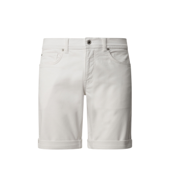 Pepe Jeans para hombre. PM801075TC8 Bermuda slim Gymdigo blanco (33), Casual, Algodón, Denim