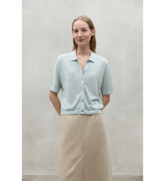 ECOALF para mujer. MCWGAKNJUNIP0636S24-149 Jersey Juniper azul (S), Casual, Lino, Manga corta