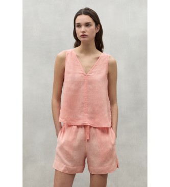 ECOALF para mujer. MCWGASRSAMY00709S24-255 Camiseta Samy naranja (M), Casual, Lino, Sin mangas / Tirantes