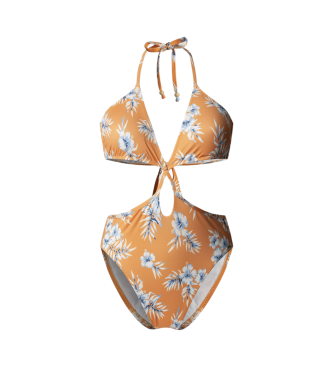Pepe Jeans para mujer. PLB10561 Bañador en tejido elástico y ligero Hibscus amarillo (XS), Beachwear, Poliéster