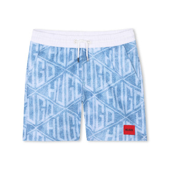 HUGO para niño. G00332 Bañador estampado azul (8años= 126cm), Beachwear, Poliéster, moda infantil