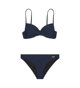 EA7 para mujer. 7W000307_AF12214 Bikini push-up Costa Smeralda en tejido técnico azul (M), Beachwear, Poliéster
