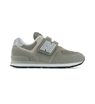 New Balance unisex para niños. PV574V1 Zapatillas de Piel 574 Core Hook & Loop verde (28 W), Plano, Velcro, Casual, moda infantil