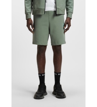 BOSS para hombre. 50537199 Pantalón corto Headlo Rib verde (XL), Casual, Deportivo, Algodón, Multideporte