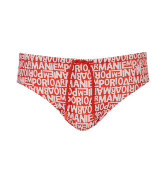 Emporio Armanivoor mannen. EM000575_AF12341 Rood slipje met geïntegreerd logo (L), Homewear, Strandkleding, Polyester
