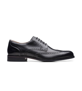 Clarks para hombre. 26171452 Zapatos de piel CraftArloLimit negro (41), Plano, Cordones, Casual