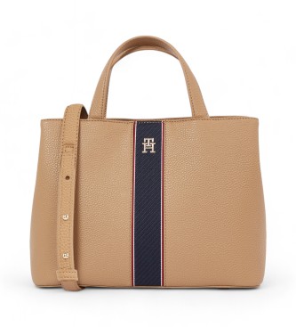 Tommy Hilfiger para mujer. AW0AW16873 Bolso satchel con monograma marrón (OSFA), Casual, Poliuretano