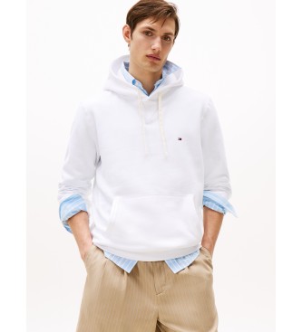Tommy Hilfigervoor mannen. MW0MW37230 Essential Fleece Hoody wit (M), Casual, Polyester, Korte mouwen