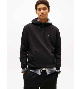 Tommy Jeansvoor mannen. DM0DM20742 Geborsteld fleece sweatshirt met capuchon zwart (L), Casual, Katoen