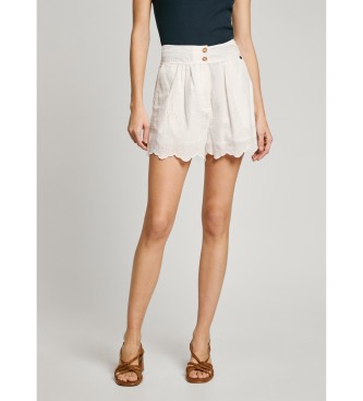 Pepe Jeans para mujer. PL801158 Short Douce blanco (L), Casual, Algodón