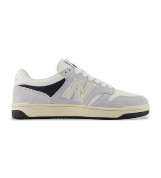 New Balance para hombre. BB480PV1 Zapatillas de Piel 480 gris (42), Plano, Cordones, Casual