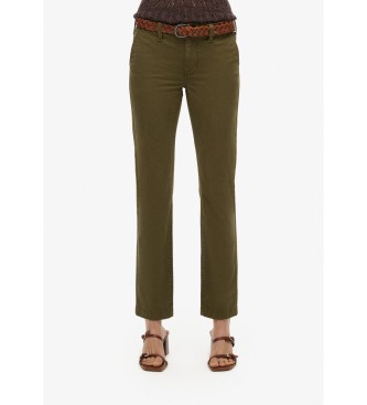 Superdry Para Mujer. W7011069A Chino De Tiro Medio Verde (30/32), Casual, AlgodóN-image
