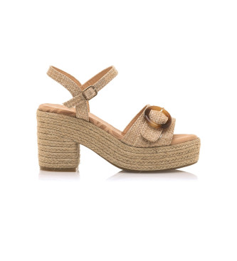 MTNG para mujer. 59607 Sandalias Courtney beige (38), Tela, 3 a 5cm, Hebilla, Casual
