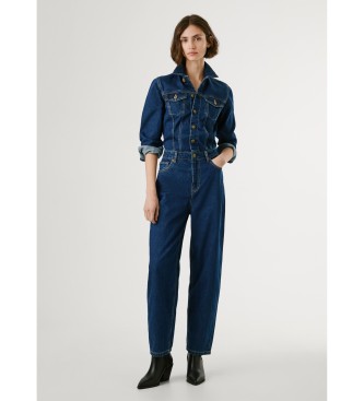 Pepe Jeans para mujer. PL2300002 Mono Shyla azul (L), Casual, Algodón, Denim, Manga larga