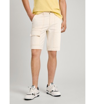 Pepe Jeans para hombre. PM801121 Short Relaxed Utility Colour blanco (33), Casual, Algodón