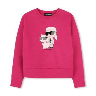 Karl Lagerfeld para niña. Z30472 Sudadera de punto doble rosa (12años= 150cm), Casual, Algodón, Manga larga, moda infantil