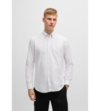 BOSS para hombre. 50519707 Camisa Rickert blanco (XXL), Casual, Algodón, Clásico, Manga larga