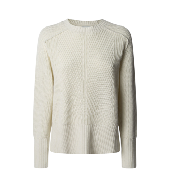 Pepe Jeans para mujer. PL702265 Jersey Nila blanco crudo (L), Casual, Algodón, Sostenible