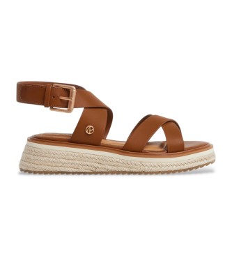 Pepe Jeans para mujer. PLS90692 Sandalias Kate Nature marrón (40), 3 a 5cm, Hebilla, Casual