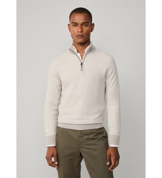 Hackett London para hombre. HM7000063 Jersey Honeycomb beige (XL), Casual, Lana