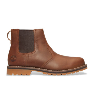Timberland para hombre. TB1A2NGYF131 Botines de Piel Chelsea Larchmont marrón (43), Plano, Cordones, Casual