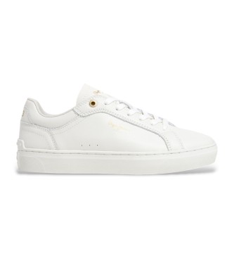 Pepe Jeans para mujer. PLS00041 Zapatillas de piel Camden Edition Blanco (39), Plano, Cordones, Casual, Sostenible