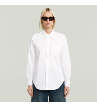 G-Star para mujer. D27115-D321-110 Camisa Slim Poplin Long Sleeve blanco (XS), Casual, Manga larga, Algodón Orgánico, Sostenible