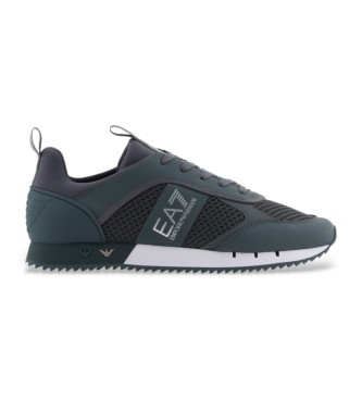 EA7 unisex. X8X027_XK050 Zapatillas Black & White verde (44), Plano, Cordones, Casual