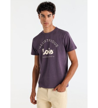 Lois Jeans para hombre. 157963995 Camiseta contraste en el pecho lila (3XL), Casual, Algodón, Manga corta