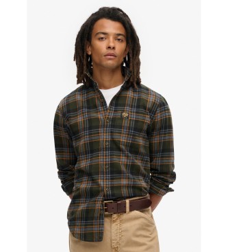 Superdry para hombre. M4010727A Camisa Leñador verde (S), Casual, Algodón, Manga larga