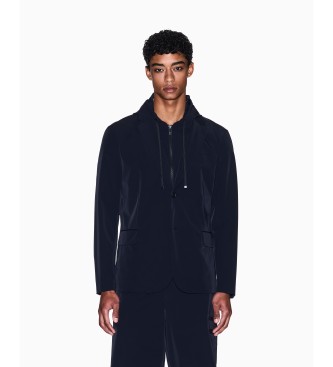 A|X Armani Exchange para hombre. XM001199AF16635UB101 Americana Press marino (38), Negro, Casual, Poliamida