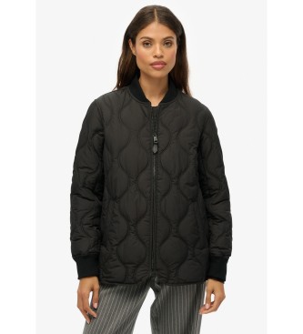 Superdry para mujer. W5011931A Chaqueta Short Quilted Liner negro (M), Casual, Poliéster