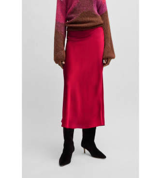 BOSS para mujer. 50522650 Falda Visos rojo (34), Casual, Fiesta, Poliéster