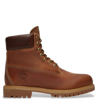 Timberland para hombre. TB1270942141 Botines de piel Premium 6 Inch marrón (43.5 W), Plano, Cordones, Casual, Outdoor