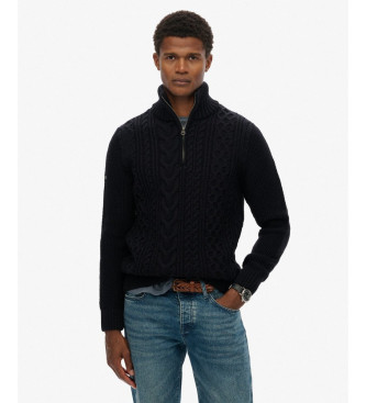 Superdry para hombre. M6110698A Jersey Jacob Cable marino (M), Casual, Acrílico