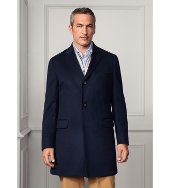Hackett London para hombre. HM403198 Abrigo Savile marino (38/32), Casual, Cachemir